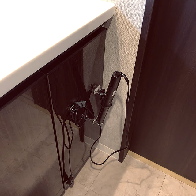 フィルムリングフック,ヘアアイロン収納,100均,セリア,Bathroom ma-r0の部屋