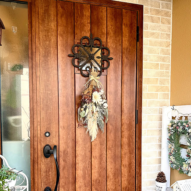 Entrance,LIXIL玄関ドア,スワッグ手作り,わが家のドア,ドライフラワー,いつもいいねありがとうございます♡,花のある暮らし asako.10の部屋