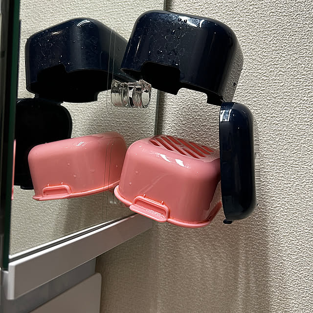 Bathroom,コップホルダー,セリア,マウスピース収納,リテーナー,浮かせる収納,10分でできる,ソープトレイ mikomaruの部屋