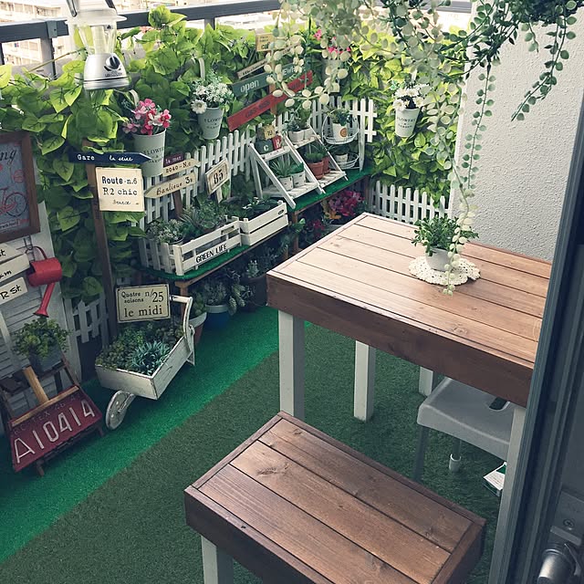 Kitchen,キッチンではありませんm(_ _)m,古い市営住宅,ダイソー,DIY出来ない,雑貨屋door,フェイクグリーン,カフェ風に憧れて！,グリーン大好き、でもすぐ枯らししまう！,セリア,可愛いも男前も好き♡,皆さんみたいに上手く飾れない,3COINS,ベランダガーデン kaitomari02080708の部屋