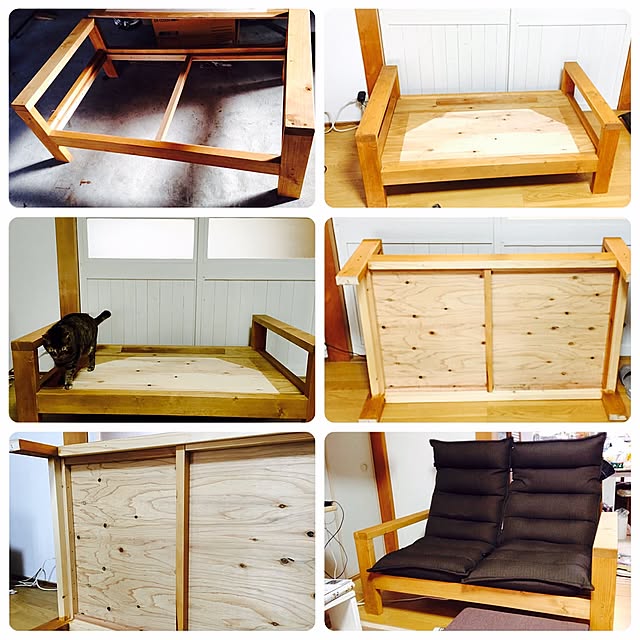 Lounge,DIY,ウラ面,お問い合わせ,リクライニング式,座椅子ソファーDIY,台,置いただけ mana-moonの部屋