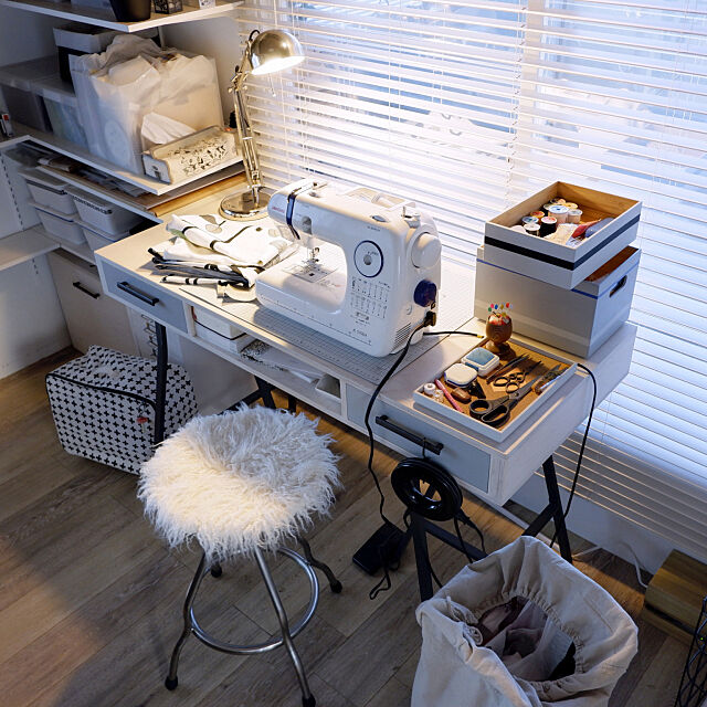 ミシン,作業台,My Desk,裁縫箱,ワークスペース,IKEA,無印良品 SetSunの部屋