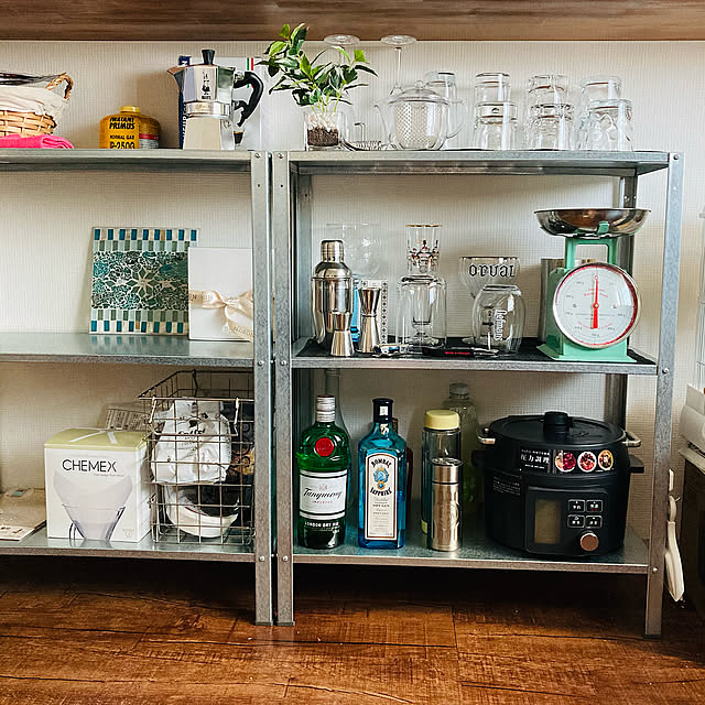 ベルギービールグラス,ダルトン,カウンター下収納,ヒュッリス,IKEAの棚,IKEA,一人暮らし,Lounge haru4328の部屋