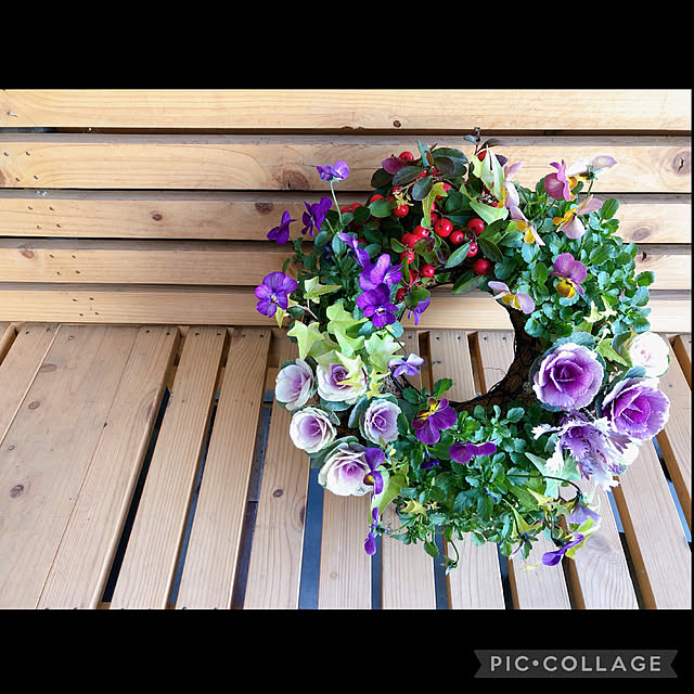 寄せ植え,リングバスケット,ベンチ DIY,リース,Entrance,くつろぎ時間,DIY kyoko1124koの部屋