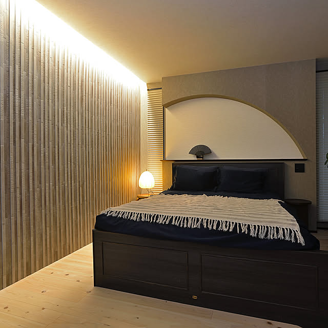 Bedroom,和風寝室,和モダンの家,和モダン？,和モダンを目指す,和モダンスタイル,和モダンインテリア,和モダン,照明,ムーミン,北欧,セリア,3COINS,子供のいる暮らし,平屋,観葉植物,IKEA,ダイソー Life_is_houseの部屋