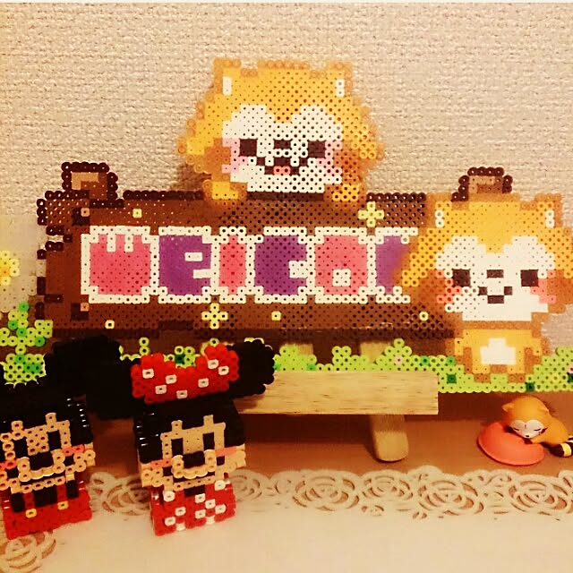 Entrance,ラスカル,ウェルカムボード,キャラクター,アイロンビーズ Choco_pandaの部屋