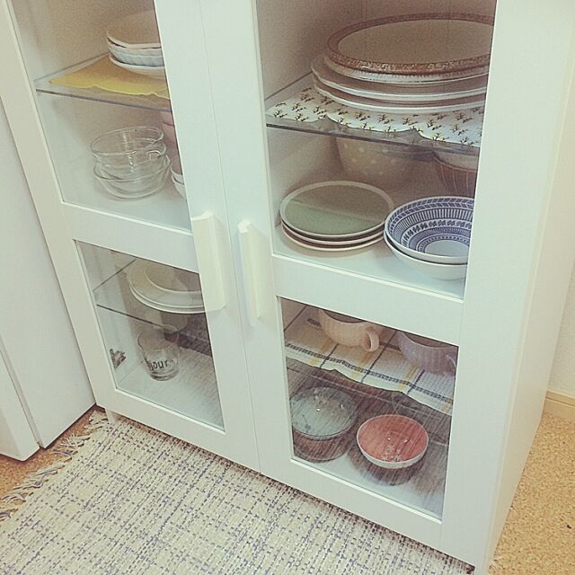 My Shelf,ホワイト大好き♡,ホワイト,IKEAの棚,IKEA,食器棚 fullmoonの部屋
