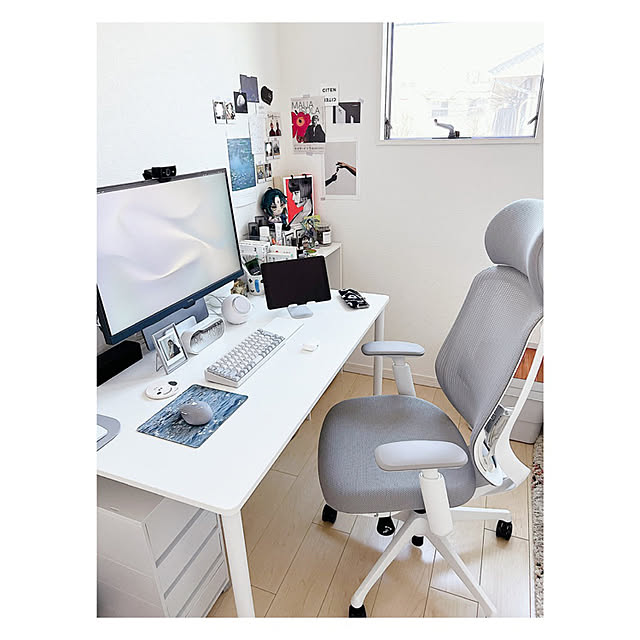 リモートワーク,在宅ワーク,HHKB,オカムラ シルフィー,推しがいるお部屋,IKEA,ホワイトインテリア,推しのいる生活,SHEIN,作業部屋,仕事部屋,無印良品,ワークスペース,デスク,My Desk maaの部屋