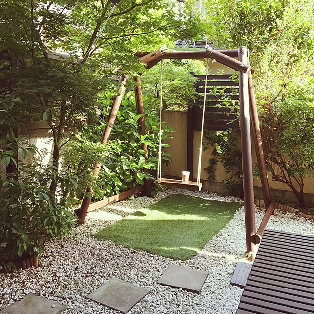 Entrance,濡れ縁,ブランコ,ガーデニング,ウッドフェンス,ガーデンdiy,セルフリフォーム ladybug.の部屋