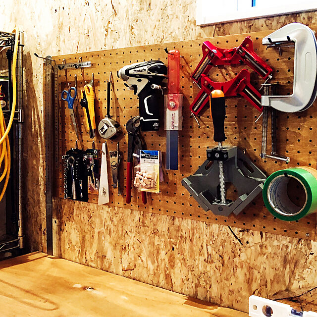 ガレージ,工具収納,有孔ボード,DIY,On Walls cole73keyの部屋