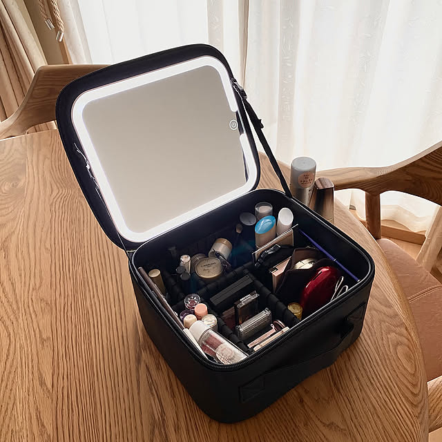 My Desk,LEDミラー,お気に入り,出勤前,時短,メイクボックス収納,メイクボックス,買ってよかったもの takubonchanの部屋