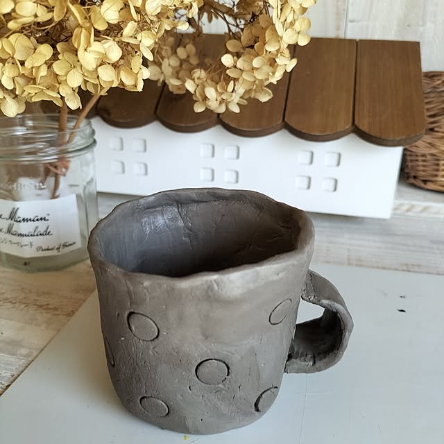 My Desk,ダイソー,マグカップ♡,100均でハンドメイド♡,オーブン粘土,100均で手作り,ダイソーオーブン粘土,100均グッズでものづくり,ハンドメイド夏,マグカップに挑戦中 feuileの部屋