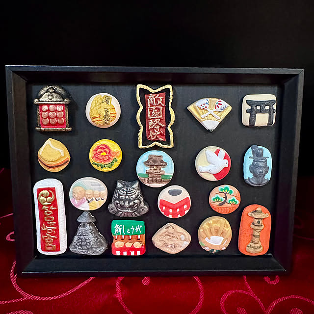 My Shelf,筥崎宮おはじき,リメイクシートブラック,リメイクシート木目調,ダイソーのフォトフレームリメイク,ダイソーのフォトフレーム,ダイソー,プチプラDIY aureaの部屋