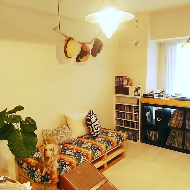 Lounge,流木,しまドルトン,DIY,DJ ブース,ソファ shinoの部屋