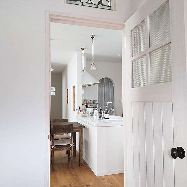 「大人可愛く『大好き』を思いっきり見せる、ホワイト×ナチュラルなキッチン」 by chocolatさん