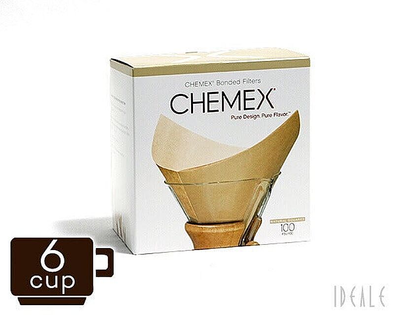 ケメックス CHEMEX 専用フィルターペーパー FSU-100 6カップ用 ナチュラル（無漂白タイプ） 100枚入り
