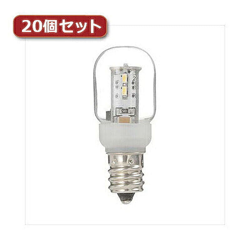 YAZAWA ナツメ形LEDランプ電球色E12クリア20個セット LDT1LG20E12X20 管理No. 4560352861088
