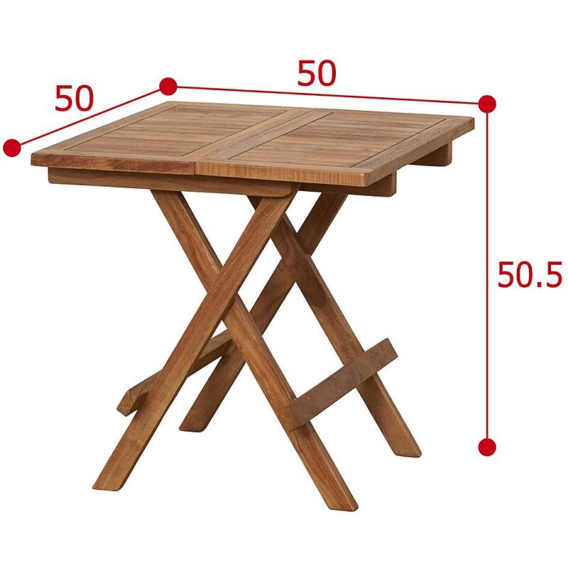 チークテーブル　折りたたみ式　世界三大銘木のチーク材を使ったテーブル