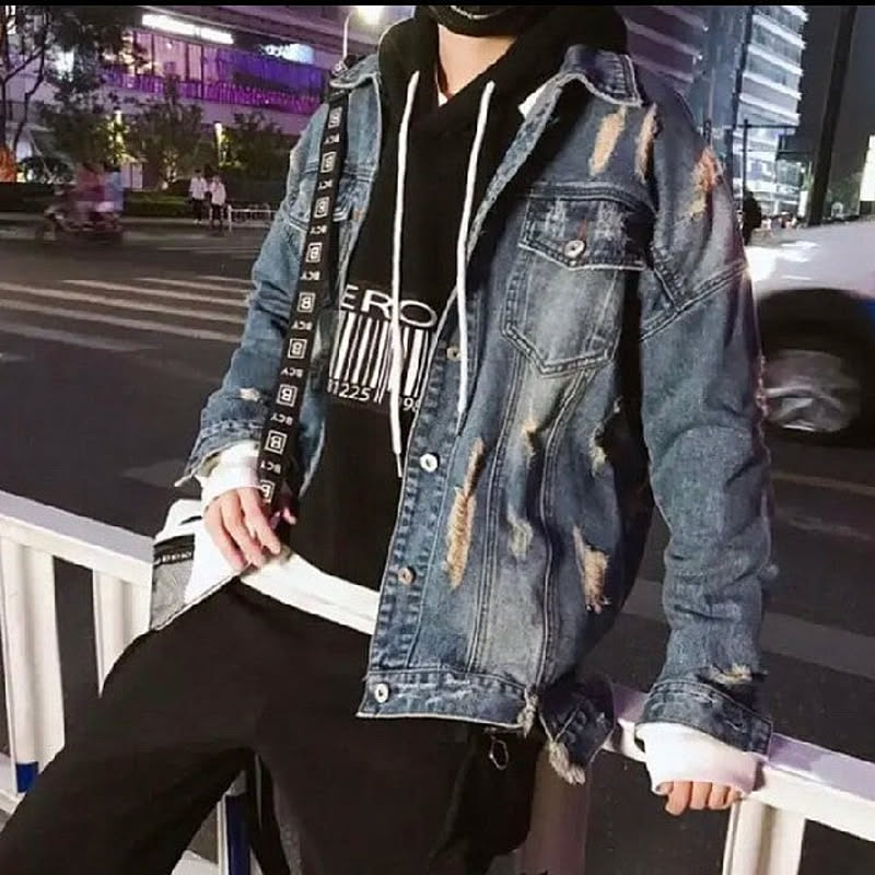 Gジャン ビッグシルエット ダメージ 韓国ファッション オルチャン クラブ系 ストリート Hiphop オーバーサイズ アウター ジャケット ユニセックス ビッグシルエット 個性的 通販 Roomclipショッピング