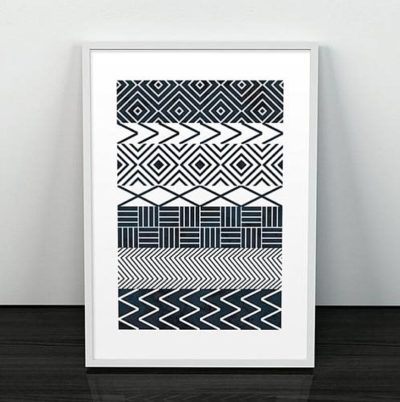 LES TEMPS MODERNES | TILES PRINT (navy blue) | A3 アートプリント/ポスター