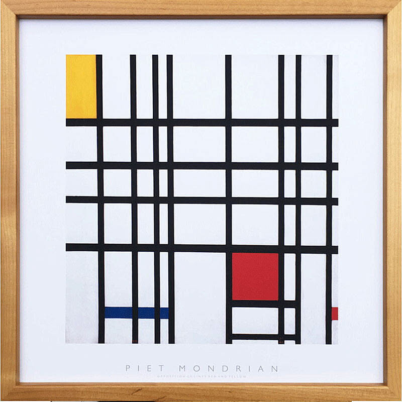 【bicosya/美工社】 Piet Mondrian /ピエト・モンドリアン アートフレーム  Opposition of Lines;Red and Yellow