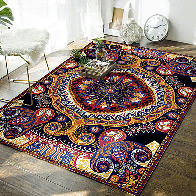 ボヘミアン柄 北欧風 エキゾチックカーペット オリエンタルスタイル 太陽柄 絨毯