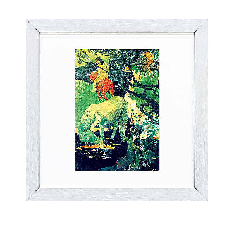 Paul Gauguin（ポール ゴーギャン） 白い馬 アートポスター（フレーム付き） m11505