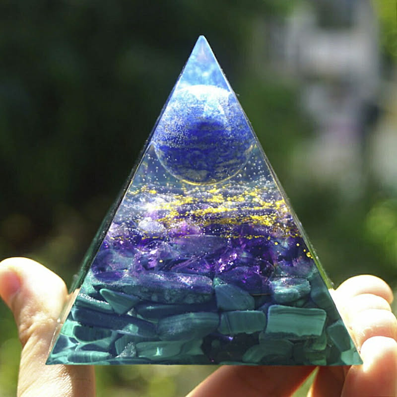 オルゴナイト ラピスラズリ 球体 6cm オーシャン 金箔 ストーン オルゴナイト ラピスラズリ 球体 6cm オーシャン 金箔 ストーン