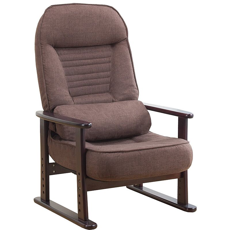 高座椅子 チェア リクライニング  座椅子  リクライニングチェア 低反発 一人用 天然木 肘付き クッション付き ハイバック イス 椅子