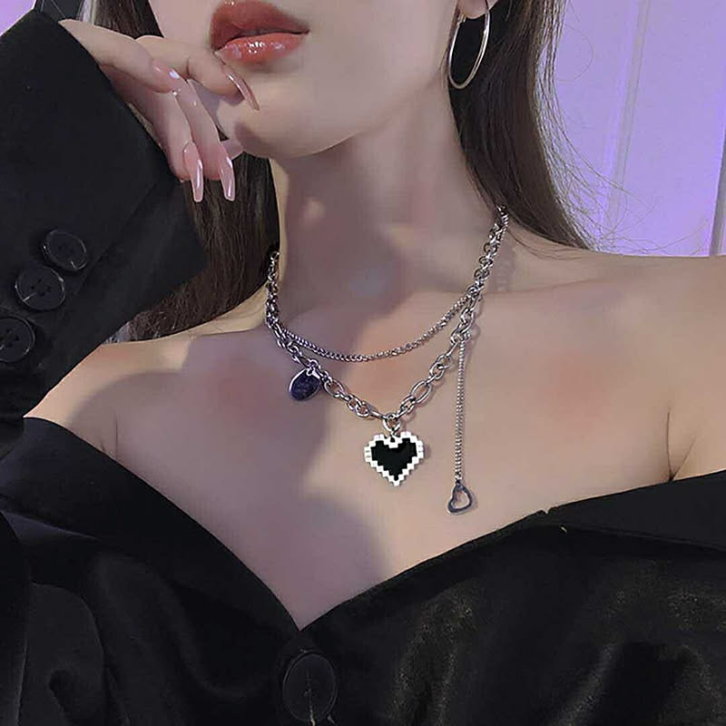 ネックレス ドット ハート アクセサリー メンズ レディース ユニ ネックレス ドット ハート アクセサリー メンズ レディース ユニ