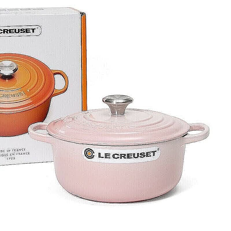 ルクルーゼ(ル・クルーゼ) 両手鍋 ココットロンド 21177 20cm シェルピンク 777(つまみシルバー) Le Creuset