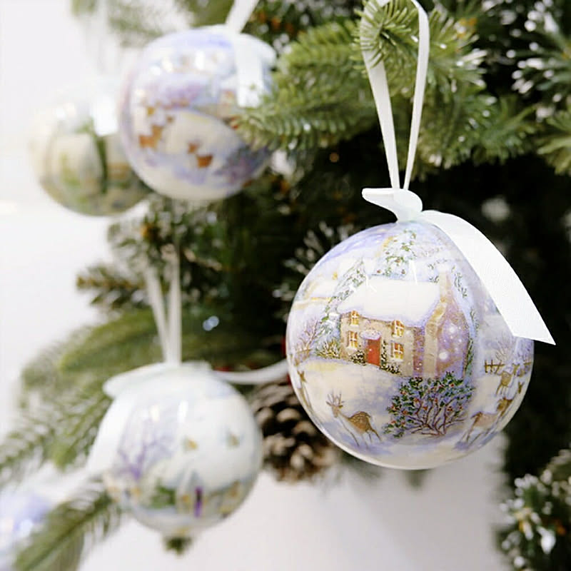 クリスマス オーナメント クリスマスボール 箱付き 柄付き 14個 クリスマス オーナメント クリスマスボール 箱付き 柄付き 14個