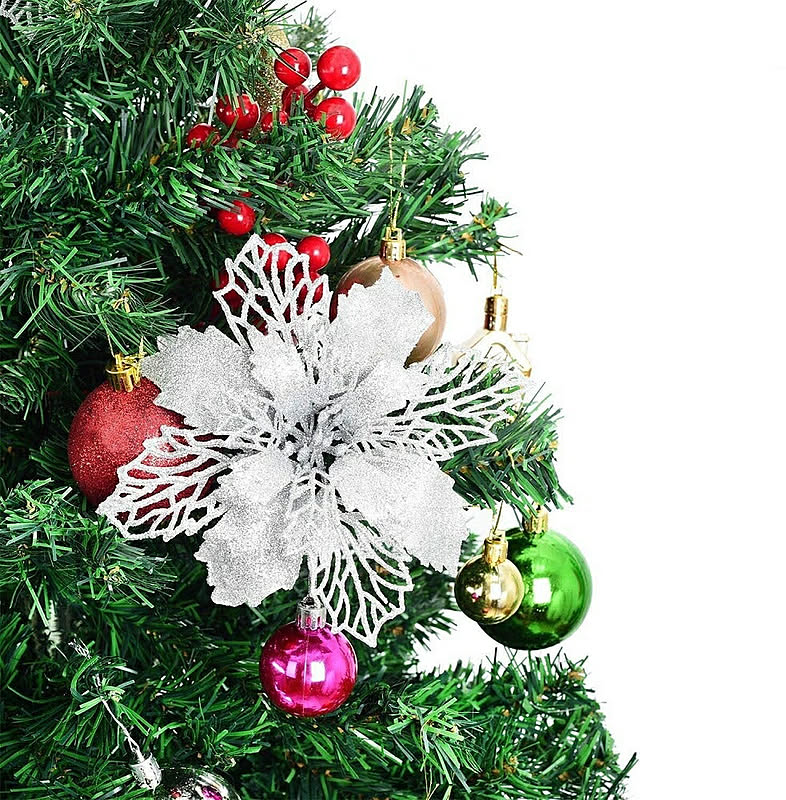 クリスマスセット 10点 ポインセチア オーナメント ゴールドorシルバー