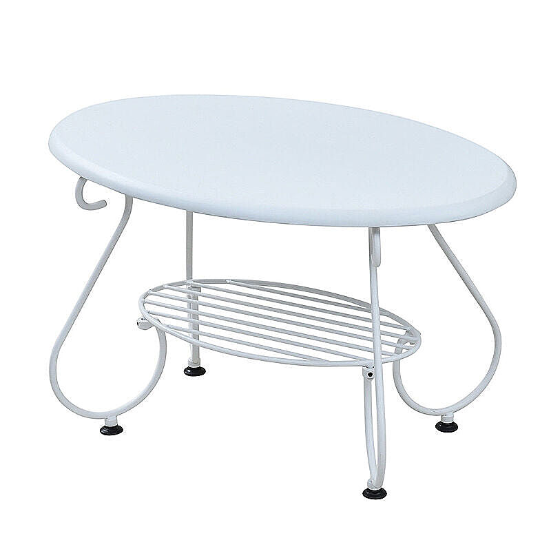 ヨーロッパ風 ロートアイアン 家具 楕円 センターテーブル 幅65cm アイアン 脚 アンティーク風 ソファテーブル ローテーブル サイドテーブル