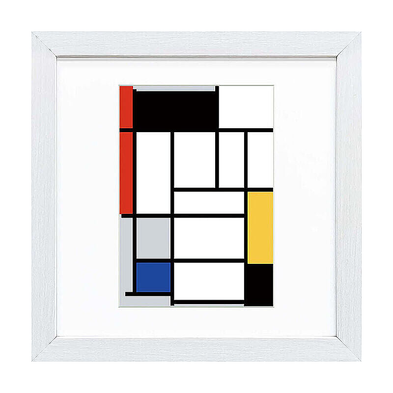 Piet Mondrian（ピエト モンドリアン）  赤、黒、黄色、青、灰色のコンポジション アートポスター（フレーム付き） m11654