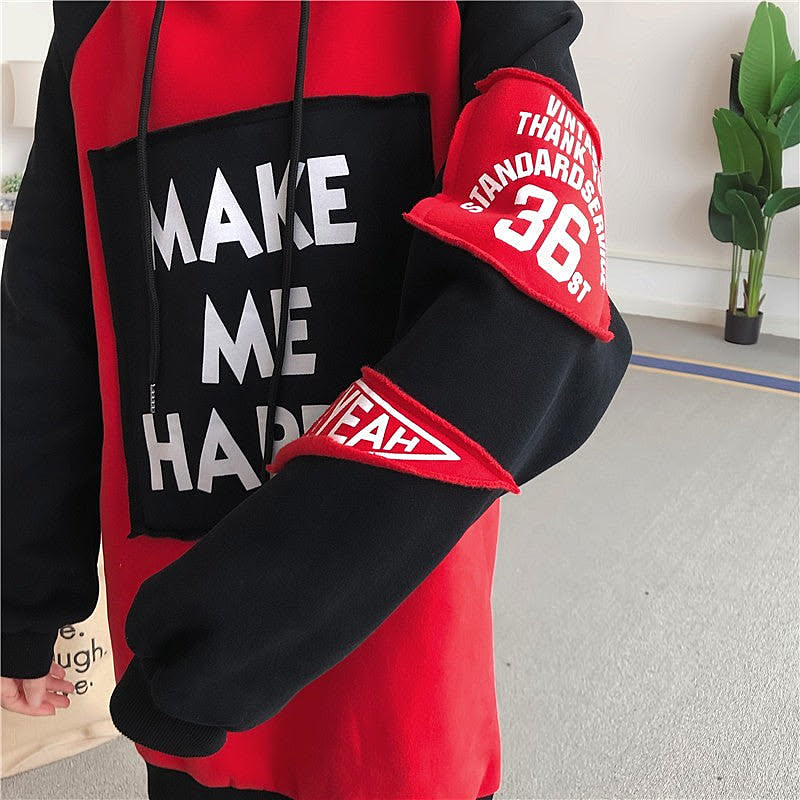 Make Me Happy プルオーバー パーカー ストリートパーカー オーバーサイズ K Pop Hiphop レディース メンズ ユニセックス オルチャン 韓国 通販 Roomclipショッピング