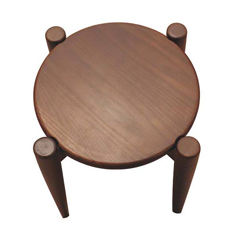 スツール 36.5cm幅 カラー3色 ツートン ナチュラル ブラウン 木製 タモ 無垢 スタッキング 積み重ね 丸椅子 円形 板材 食卓椅子 イス ウッドチェア 花台 ドーバー2