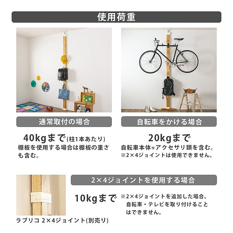 平安伸銅工業 強力タイプ 2×4アジャスター LABRICO ラブリコ DIY収納パーツ 2×4 強力突ぱりキャップ 【最大使用荷重40kg】 - 通販 | RoomClipショッピング 平安伸銅工業 強力タイプ 2×4アジャスター LABRICO ラブリコ DIY収納パーツ 2×4 強力突ぱりキャップ 【最大使用荷重40kg】 - 通販 | RoomClipショッピング