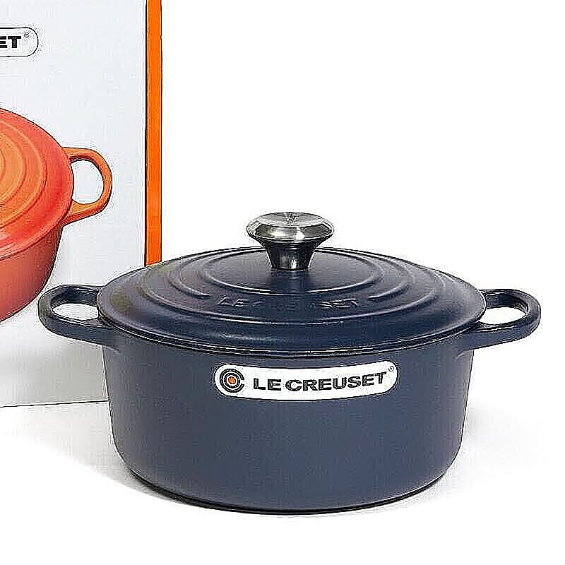 ルクルーゼ(ル・クルーゼ) 両手鍋 ココットロンド 21177 24cm ネイビー 521 (つまみシルバー) Le Creuset