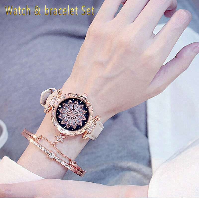 花時計＋ブレスレット 2個セット 腕時計 時計 レディース 女性用
