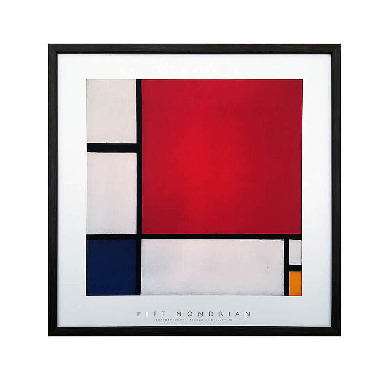 Piet Mondrian（ピエト モンドリアン） Composition with Red Blue and Yellow 1930 アートポスター（フレーム付き） m11903