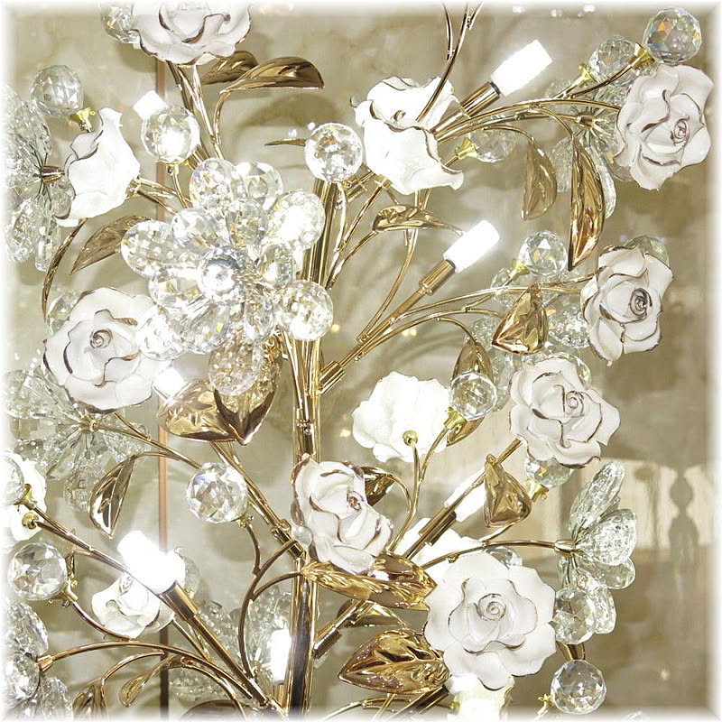 アンティーク・ガレ 薔薇モチーフ LED クリスタル フロア アンティーク・ガレ 薔薇モチーフ LED クリスタル フロア