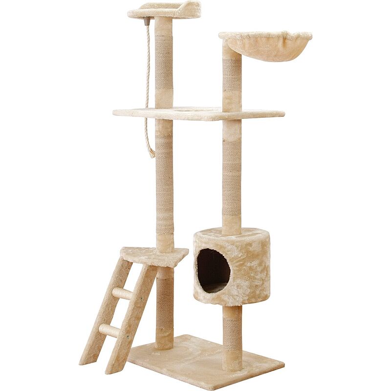 キャットタワー 据え置き 猫タワー 猫 遊び場 タワー 爪とぎ 隠れ家 階段 ハンモック 高さ150cm おまけ付き