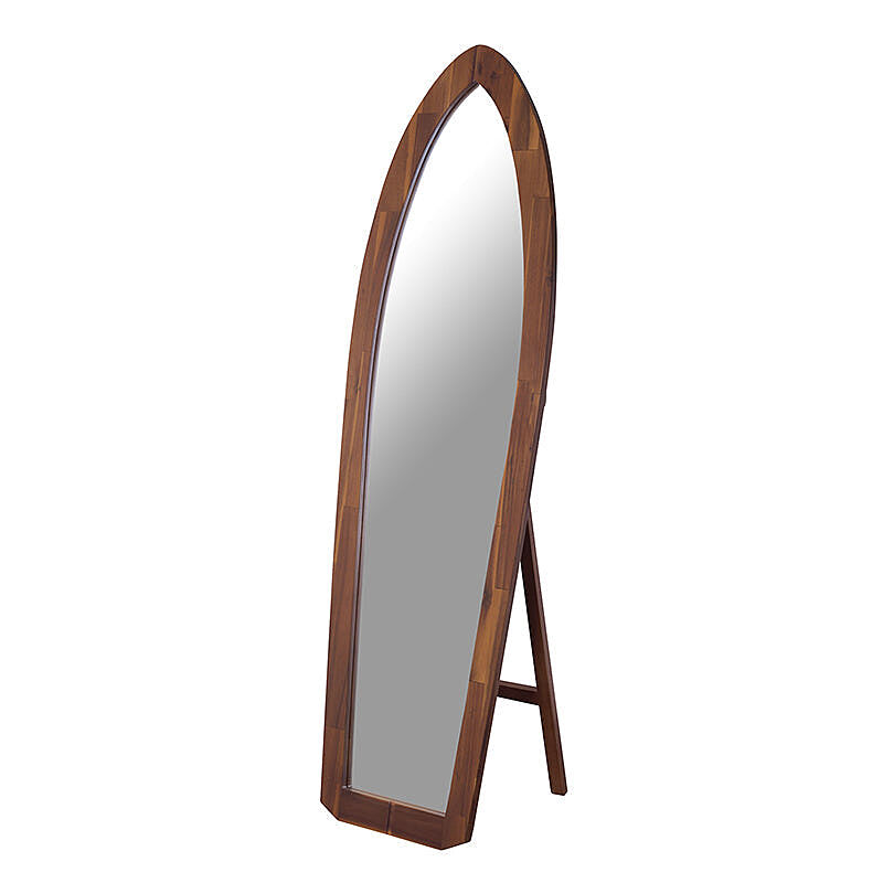 サーフミラー ブラウン ミラー インセット 鏡 全身ミラー 支度 姿鏡 木製 mirror スタイル 着替え 鏡 大きい ミラー