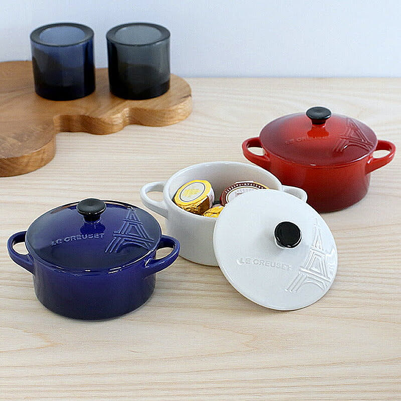 ル・クルーゼ Le Creuset ルクルーゼ(ル・クルーゼ) ミニココット 10cm エッフェルタワーレリーフ(つまみブラック) Le