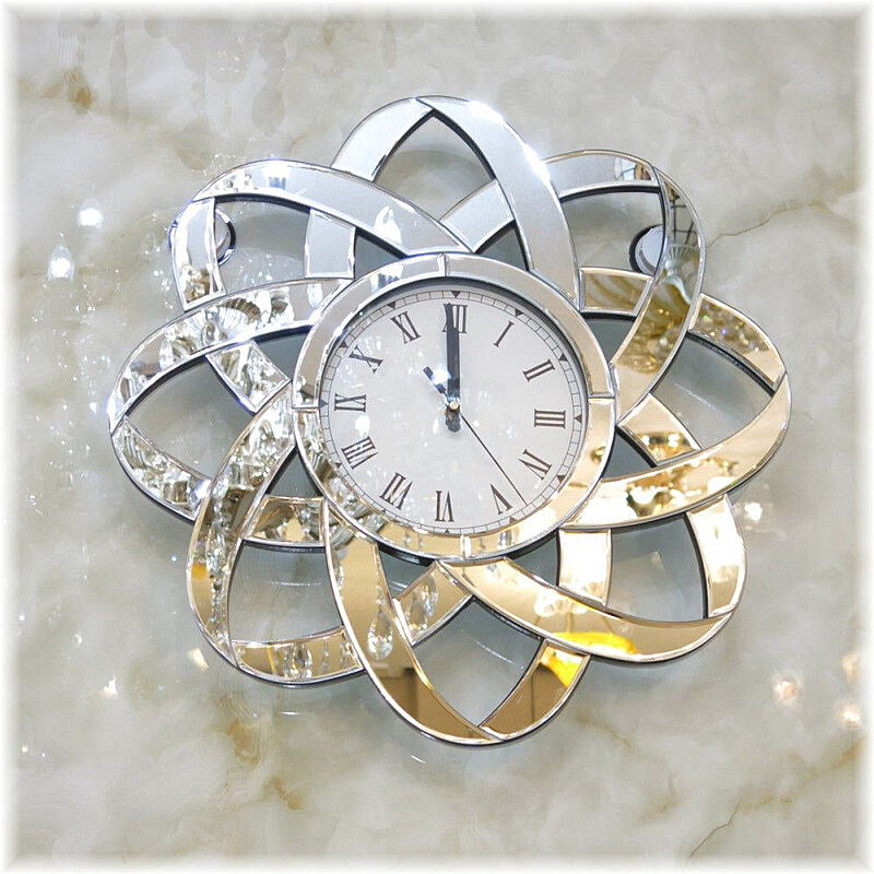 ☆新品 オシャレなデザイン ミラー装飾 壁掛け時計 おしゃれ 豪華 可愛い シンプル アンティーク