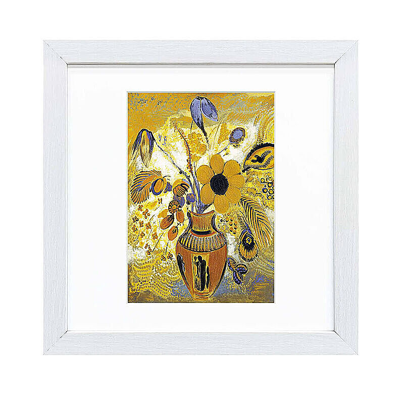 Odilon Redon（オディロン ルドン） エトルリア花瓶の花 アートポスター（フレーム付き） m11515