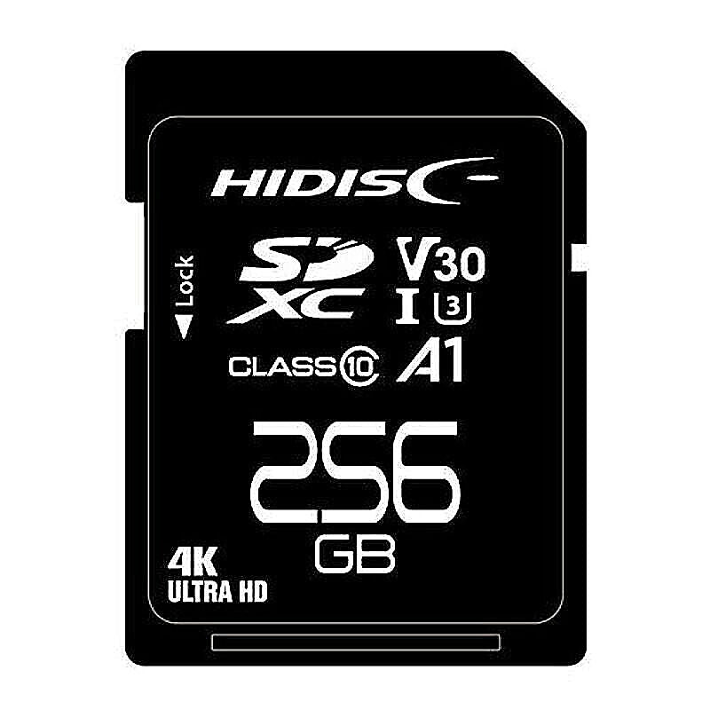 HIDISC 超高速SDXCカード 256GB CLASS10 UHS-I Speed class3, A1対応 HDSDX256GCL10V30 管理No. 4984279652084