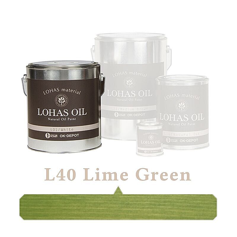 国産自然塗料 LOHAS material（ロハスマテリアル） LOHAS OIL（ロハスオイル） カラー L40:ライムグリーン