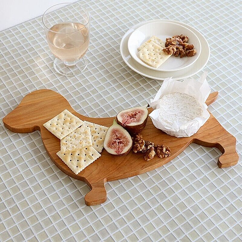 サイドバイサイド ダックスフントのサービングボード Wooden Snack Plate Dackel SIDE BY SIDE